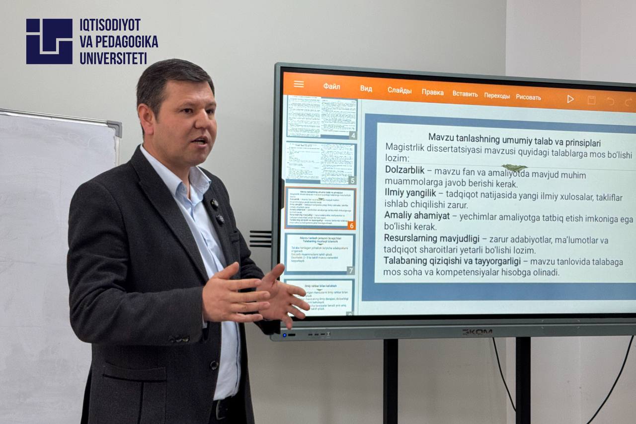 Magistrantlar uchun Ilmiy seminar o’tkazildi.